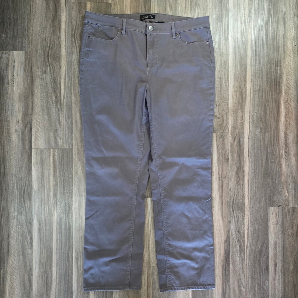 Talbots Flawless Five-Pocket Straight Curvy Gray Pants Size 16